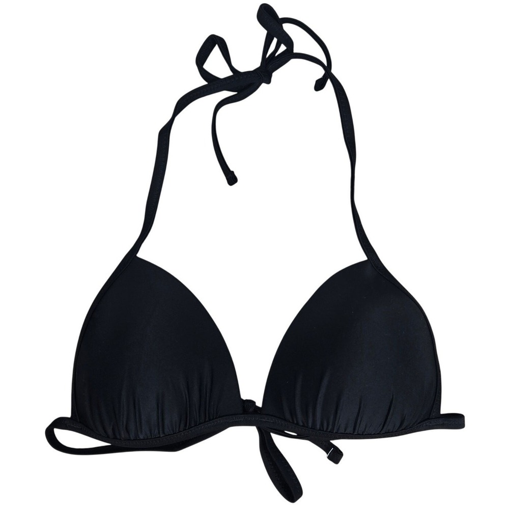 Aerie Perky Padded Push Up Triangle String Bikini in‎ True Black S NWT